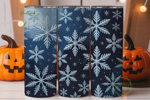 Winter Snowflake Tumbler Wrap Sublimation PixelChick 