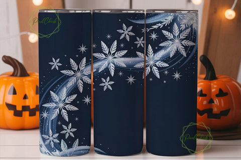 Winter Snowflake Tumbler Wrap Sublimation PixelChick 