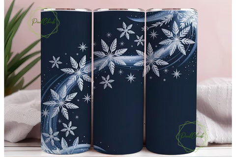 Winter Snowflake Tumbler Wrap Sublimation PixelChick 