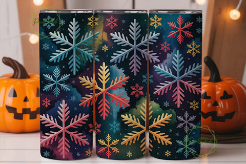 Winter Snowflake Wonderland 20oz Tumbler Sublimation PixelChick 