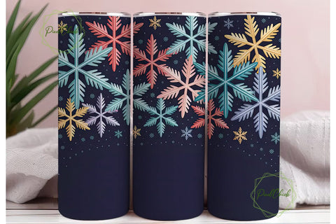 Winter Snowflake Wonderland 20oz Tumbler Sublimation PixelChick 