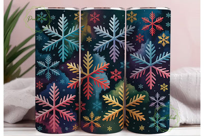 Winter Snowflake Wonderland 20oz Tumbler Sublimation PixelChick 