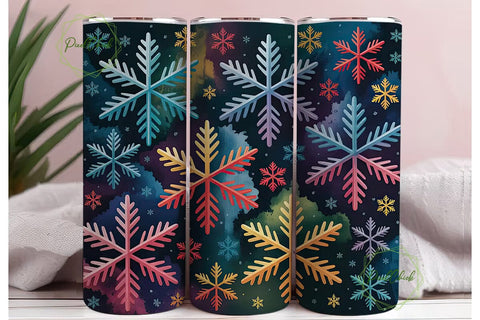Winter Snowflake Wonderland 20oz Tumbler Sublimation PixelChick 
