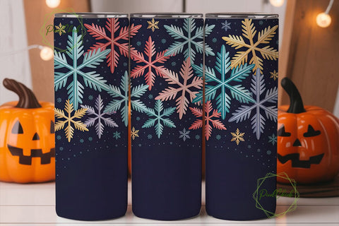 Winter Snowflake Wonderland 20oz Tumbler Sublimation PixelChick 