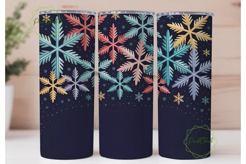 Winter Snowflake Wonderland 20oz Tumbler Sublimation PixelChick 