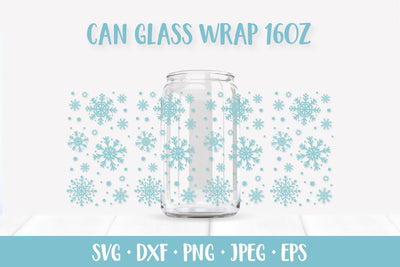 Winter Snowflakes Can Glass Wrap. Snow Beer Glass Can SVG SVG LaBelezoka 
