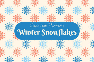 Winter Snowflakes Seamless Pattern Digital Pattern Rin Green 