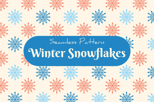 Winter Snowflakes Seamless Pattern Digital Pattern Rin Green 