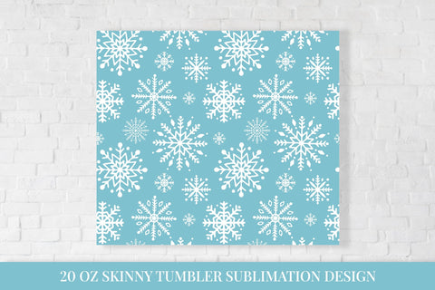 Winter snowflakes tumbler sublimation wrap. Ice blue tumbler Sublimation LaBelezoka 