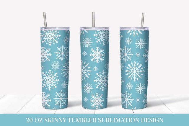 Winter snowflakes tumbler sublimation wrap. Ice blue tumbler Sublimation LaBelezoka 