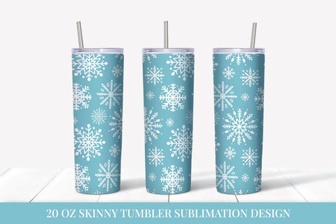 Winter snowflakes tumbler sublimation wrap. Ice blue tumbler Sublimation LaBelezoka 