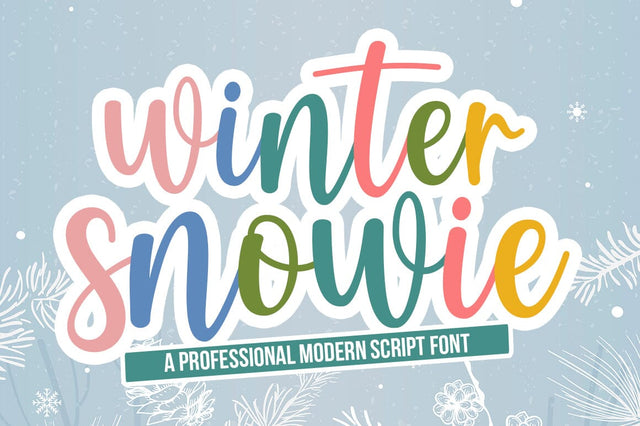Winter Snowie Font Studio Natural Ink 