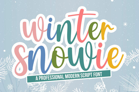 Winter Snowie Font Studio Natural Ink 