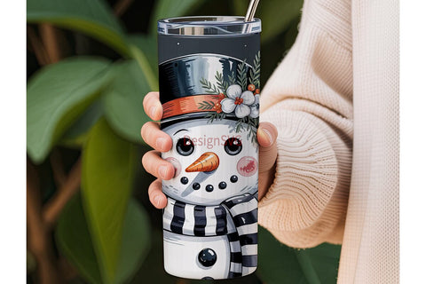 Winter Snowman 20oz Tumbler Wrap Sublimation DesignSVG 