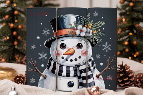 Winter Snowman 20oz Tumbler Wrap Sublimation DesignSVG 