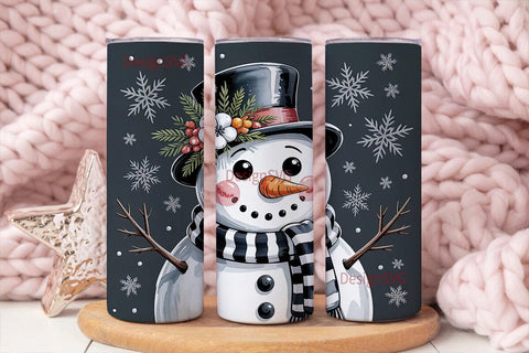 Winter Snowman 20oz Tumbler Wrap Sublimation DesignSVG 
