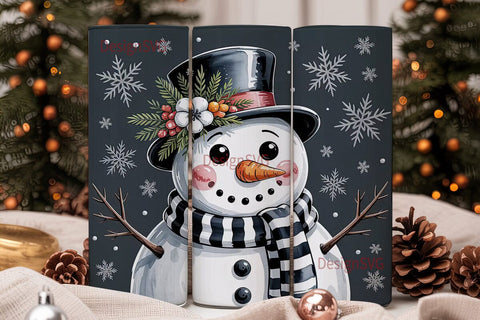 Winter Snowman 20oz Tumbler Wrap Sublimation DesignSVG 