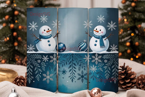 Winter Snowmen 20oz Tumbler Wrap Sublimation DesignSVG 