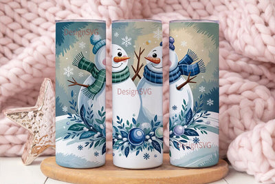 Winter Snowmen 20oz Tumbler Wrap Sublimation DesignSVG 