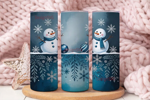 Winter Snowmen 20oz Tumbler Wrap Sublimation DesignSVG 