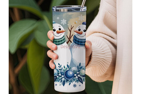 Winter Snowmen 20oz Tumbler Wrap Sublimation DesignSVG 