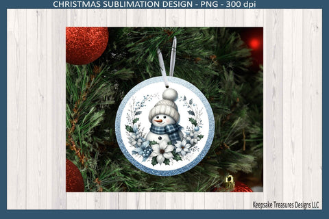 Winter Snowmen Christmas Ornaments Sublimation Png Template, Digital Download Sublimation Keepsake Treasures Designs LLC. 