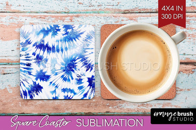 Winter Square Coaster - Tie Dye Coaster Sublimation Sublimation OrangeBrushStudio 