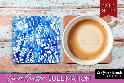 Winter Square Coaster - Tie Dye Coaster Sublimation Sublimation OrangeBrushStudio 