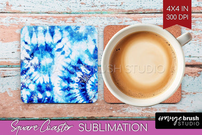 Winter Square Coaster - Tie Dye Coaster Sublimation Sublimation OrangeBrushStudio 