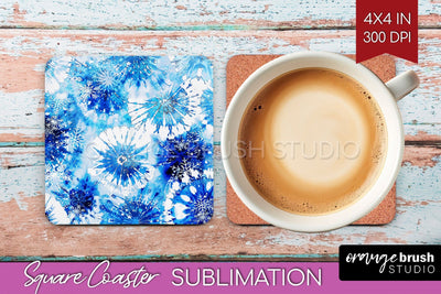 Winter Square Coaster - Tie Dye Coaster Sublimation Sublimation OrangeBrushStudio 