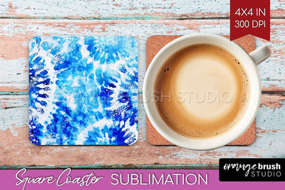Winter Square Coaster - Tie Dye Coaster Sublimation Sublimation OrangeBrushStudio 