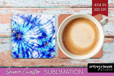 Winter Square Coaster - Tie Dye Coaster Sublimation Sublimation OrangeBrushStudio 