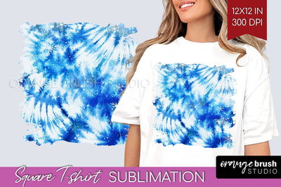 Winter Square Tshirt Background, Tie Dye Sublimation Sublimation OrangeBrushStudio 
