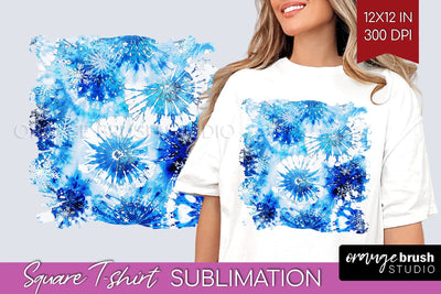 Winter Square Tshirt Background, Tie Dye Sublimation Sublimation OrangeBrushStudio 