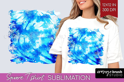 Winter Square Tshirt Background, Tie Dye Sublimation Sublimation OrangeBrushStudio 