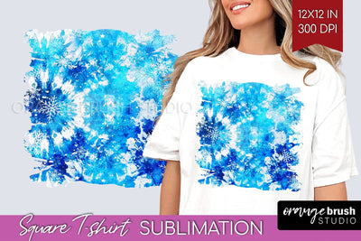 Winter Square Tshirt Background, Tie Dye Sublimation Sublimation OrangeBrushStudio 
