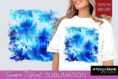 Winter Square Tshirt Background, Tie Dye Sublimation Sublimation OrangeBrushStudio 