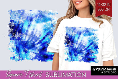 Winter Square Tshirt Background, Tie Dye Sublimation Sublimation OrangeBrushStudio 