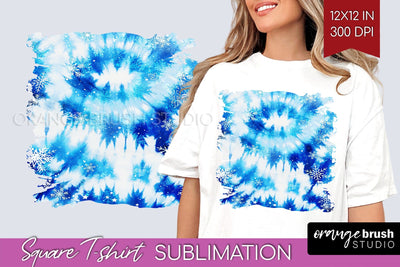 Winter Square Tshirt Background, Tie Dye Sublimation Sublimation OrangeBrushStudio 