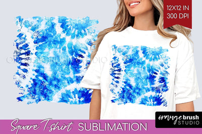 Winter Square Tshirt Background, Tie Dye Sublimation Sublimation OrangeBrushStudio 
