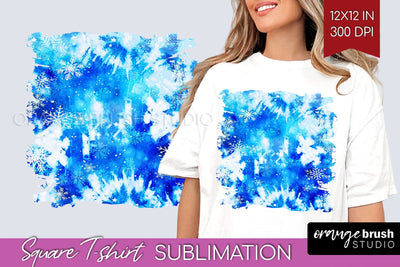 Winter Square Tshirt Background, Tie Dye Sublimation Sublimation OrangeBrushStudio 