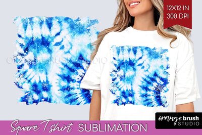 Winter Square Tshirt Background, Tie Dye Sublimation Sublimation OrangeBrushStudio 