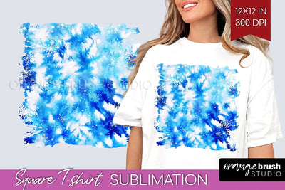 Winter Square Tshirt Background, Tie Dye Sublimation Sublimation OrangeBrushStudio 