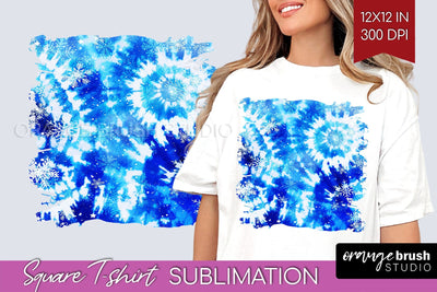 Winter Square Tshirt Background, Tie Dye Sublimation Sublimation OrangeBrushStudio 