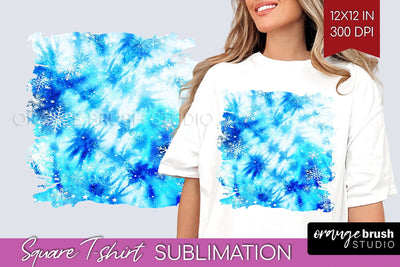 Winter Square Tshirt Background, Tie Dye Sublimation Sublimation OrangeBrushStudio 