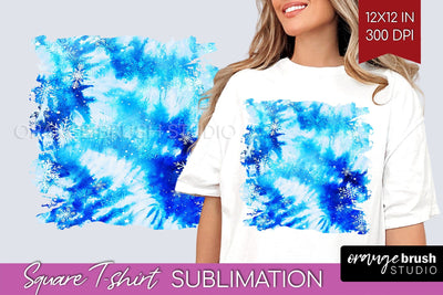 Winter Square Tshirt Background, Tie Dye Sublimation Sublimation OrangeBrushStudio 