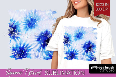 Winter Square Tshirt Background, Tie Dye Sublimation Sublimation OrangeBrushStudio 