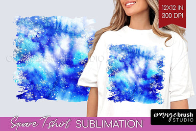 Winter Square Tshirt Background, Tie Dye Sublimation Sublimation OrangeBrushStudio 