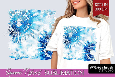 Winter Square Tshirt Background, Tie Dye Sublimation Sublimation OrangeBrushStudio 