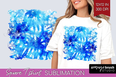 Winter Square Tshirt Background, Tie Dye Sublimation Sublimation OrangeBrushStudio 